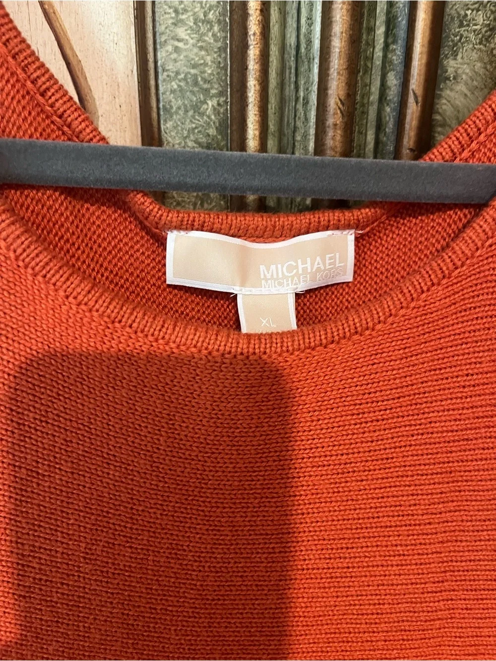 Michael Kors Rust Orange Crew Neck extra long Sweater!